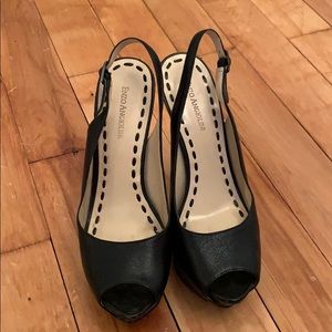 Enzo Angiolini peep-toe slingback pump, black, 9